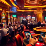 A dynamic casino experience showcasing Gg88 Tech slot machines and players engaging in a lively gambling environment.