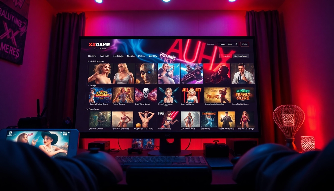 Engaging visual showcasing XXX game selections on a modern interface.