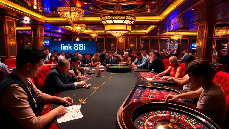 Exciting casino atmosphere showcasing link 88i with vibrant players and immersive gaming experience.