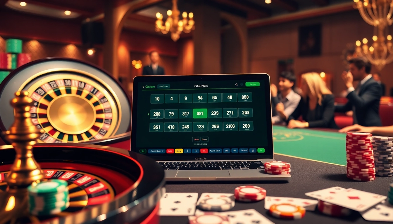 Experience dynamic online gaming at https://gg88.biz/ with a vibrant casino scene featuring roulette and poker.