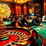 Players enjoying their favorite games at fly88r.net, featuring vibrant casino tables and spinning roulette wheels.