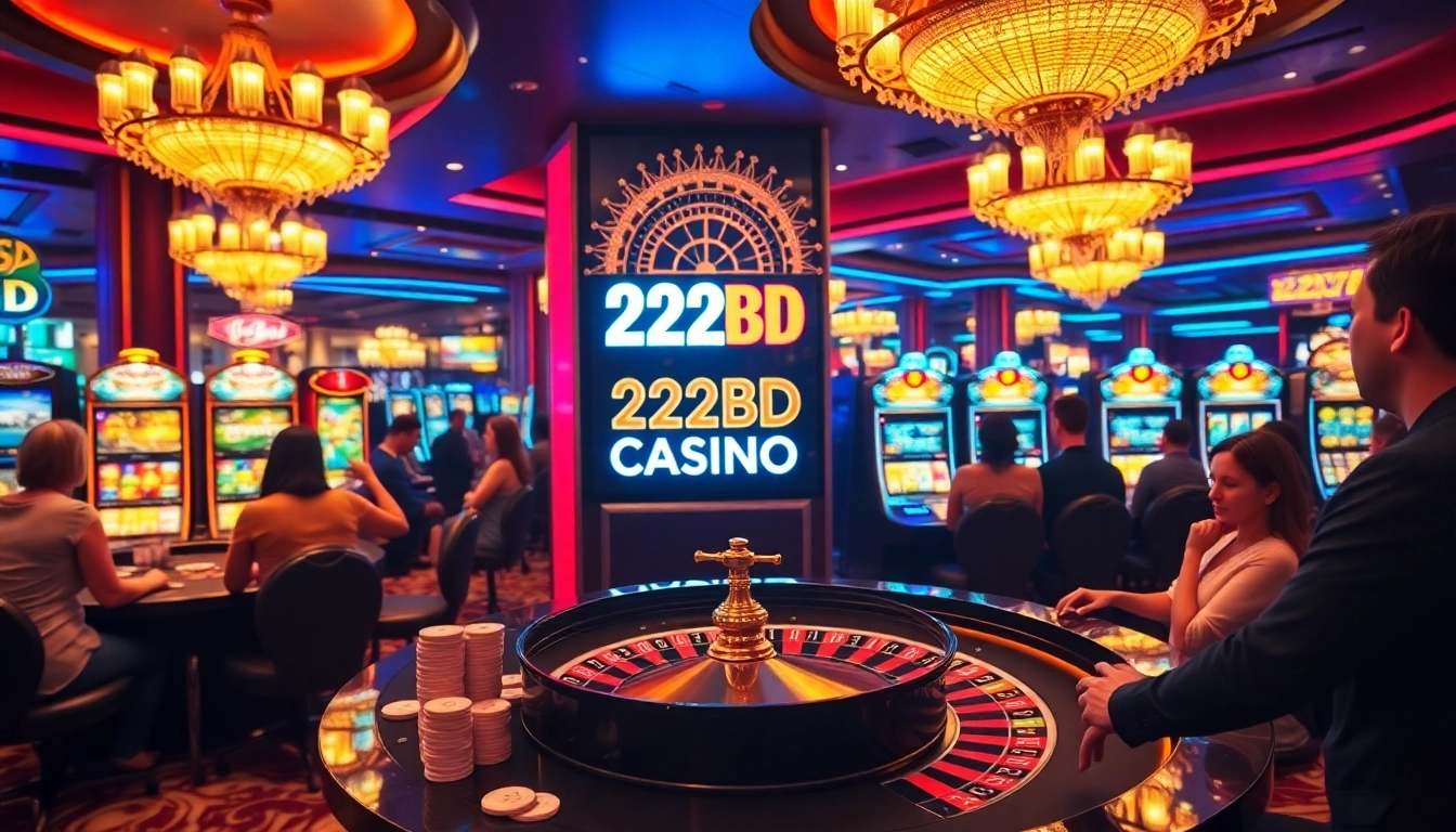 Experience thrilling gaming action at 222BD Casino with vibrant roulette and slot excitement.