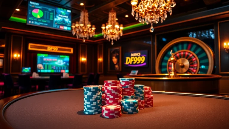 Experience the thrill of DF99 at a vibrant casino poker table.
