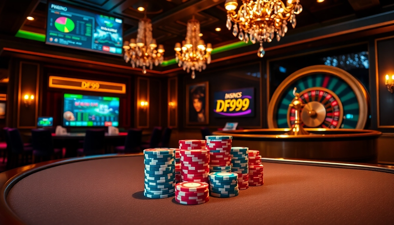 Experience the thrill of DF99 at a vibrant casino poker table.