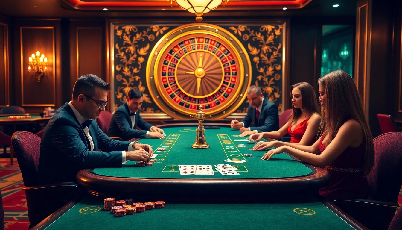 Experience the luxury of gambling at bem88 with elegant casino tables and vibrant poker games.
