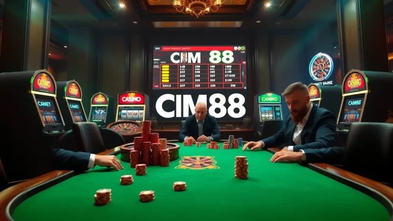 Engaging poker players at cm88 casino table with luxurious ambiance.