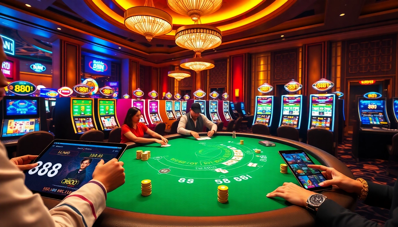 Players enjoying blackjack at a luxurious casino table featuring the 88i logo.