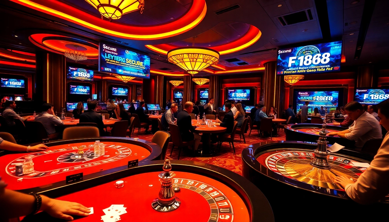 Experience the excitement of F 168 with luxurious casino gameplay featuring poker and roulette.