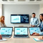 在现代办公环境中使用 WPS Office 以提升生产力的协作场景。