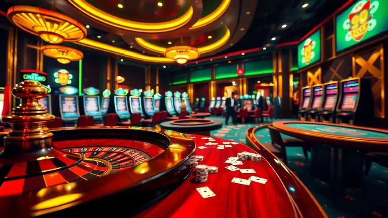 Experience the thrill of KK55 with poker chips and roulette excitement in a luxurious casino.