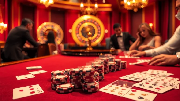 Experience thrilling poker action at dh88vn.com with vibrant cards, chips, and an engaging roulette wheel.