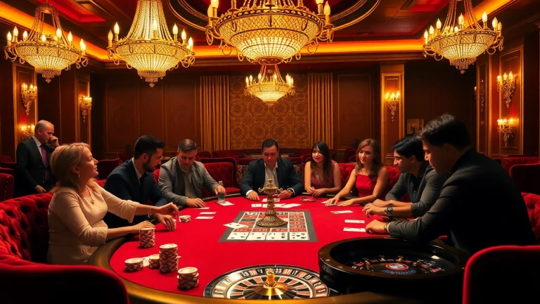 Players engaging in high-stakes poker at the luxurious DA88 casino, capturing thrilling moments.