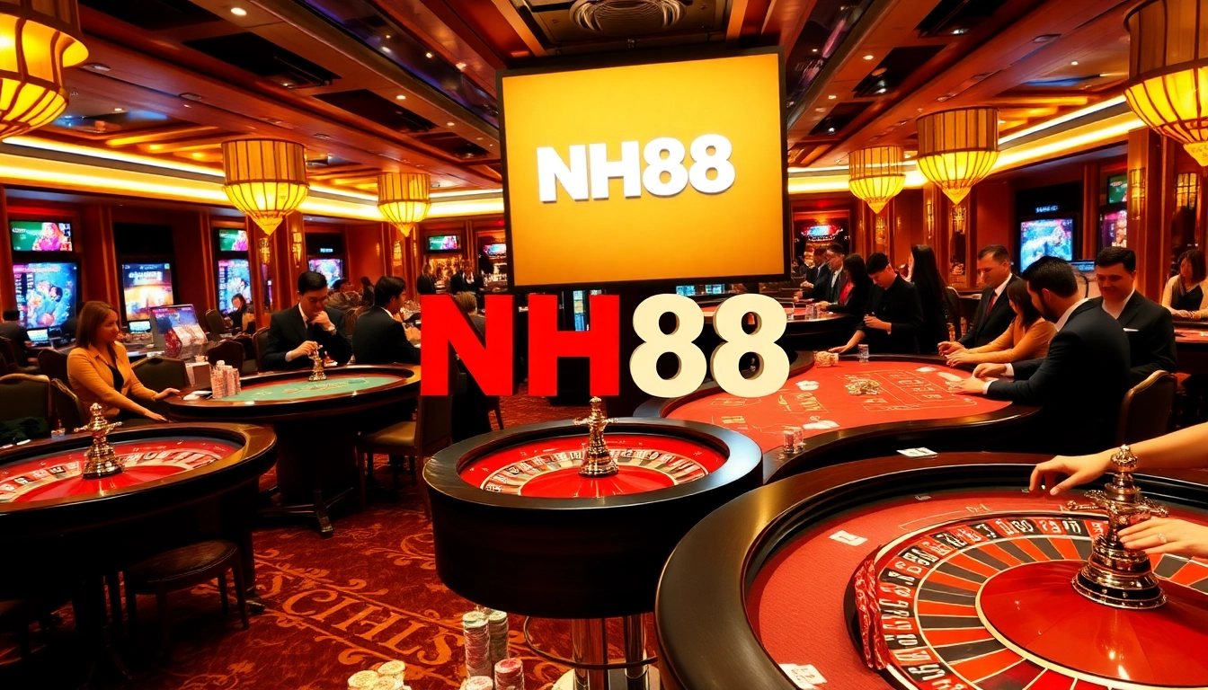 Experience the excitement of NH88 with vibrant casino tables and professional dealers.