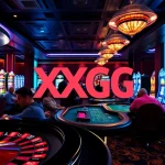 Experience thrill at XXGG gaming tables featuring roulette, poker, and slot machines.