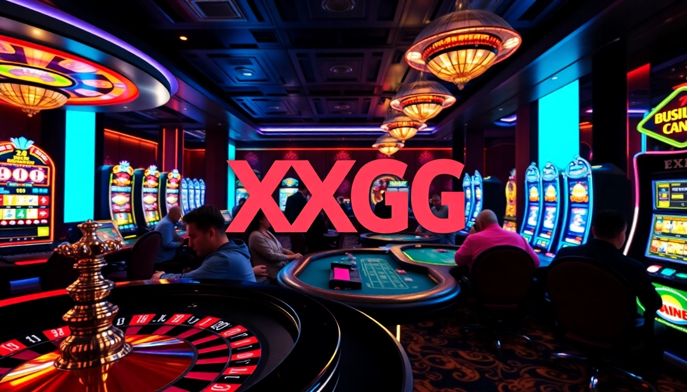 Experience thrill at XXGG gaming tables featuring roulette, poker, and slot machines.