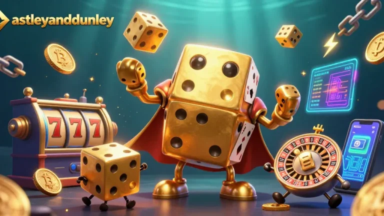 Experience astleyanddunley’s lively casino scene with action-packed golden dice and slot reels.