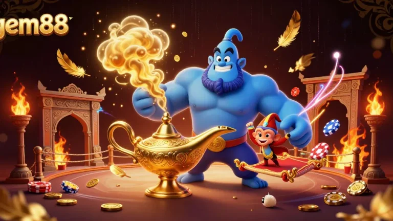 Experience the thrill of gem88 where a genie grants access to exciting betting adventures and wins.