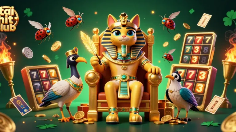 Play exciting games at tai hit club with captivating graphics and rewards in a vibrant casino scene.
