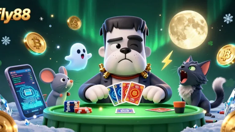 Experience thrilling gaming action at fly88 with unique characters and vibrant casino elements.