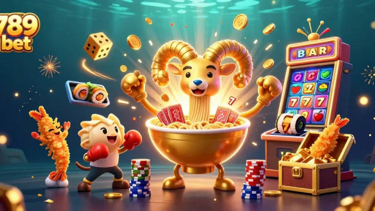 Experience thrilling wins at 789 bet with dynamic 3D casino characters surrounded by vibrant gaming elements.