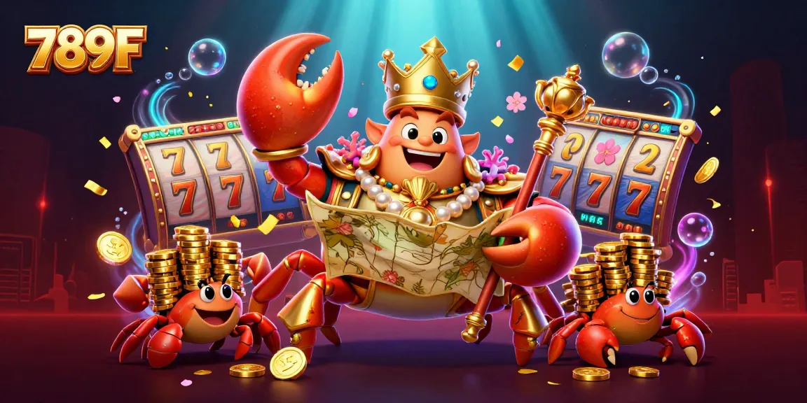 Experience the excitement of game mastery at 789F's vibrant, treasure-filled casino scene.