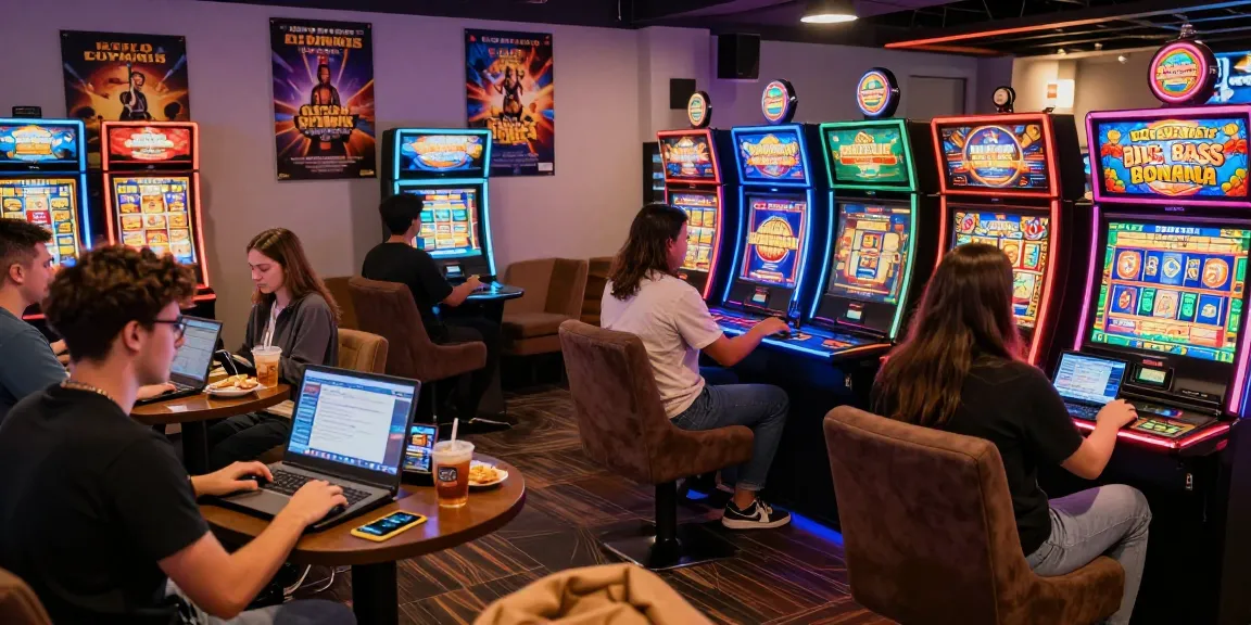 Dynamic gaming experience at credit card casinos showcased on https://ccrm.org.uk/ with diverse players enjoying slots and lounge