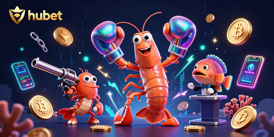 Experience hubet gaming with vibrant 3D characters, rich crypto elements, and neon effects.
